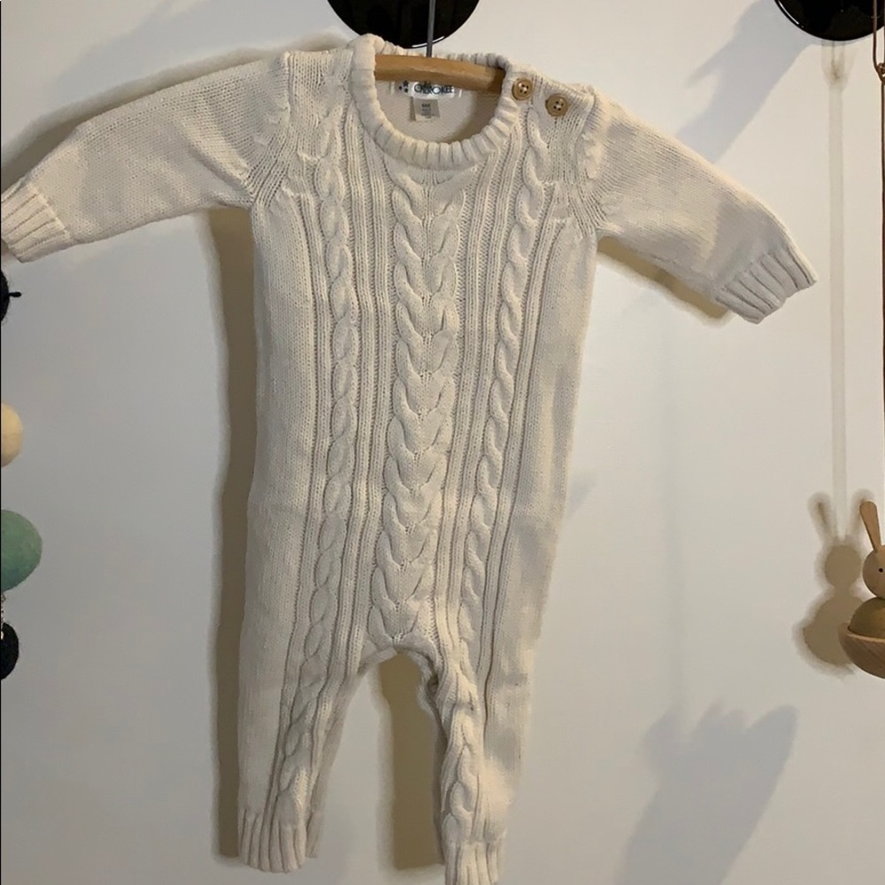 cable knit sweater romper
